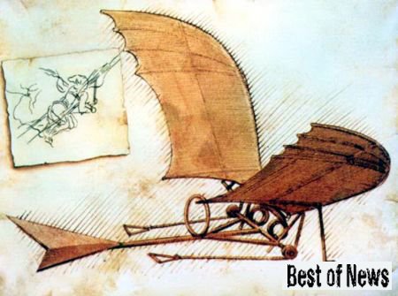 рисунок Леонардо да Винчи о полетах